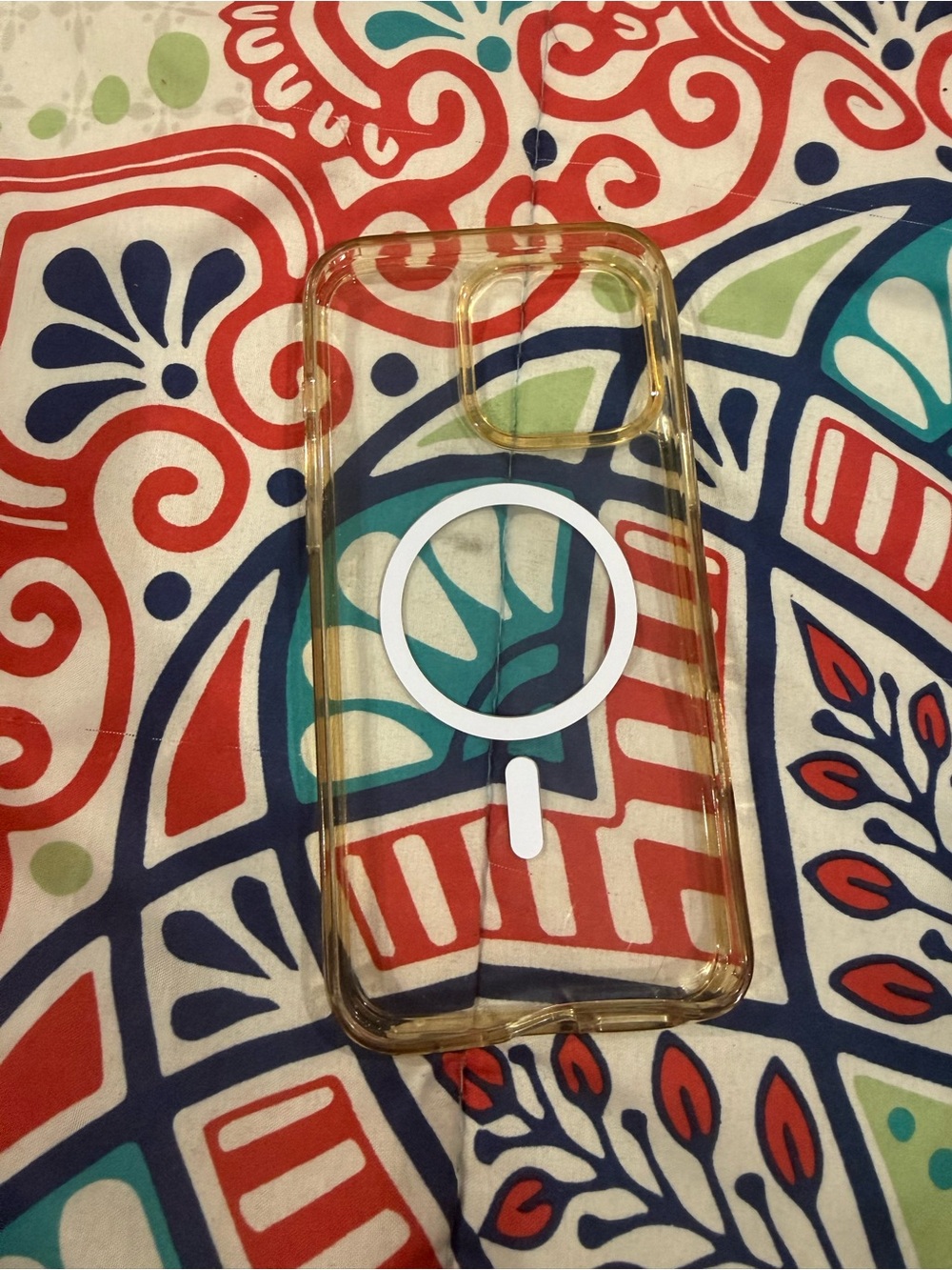 Clear MagSafe-Compatible Phone Case with White Mag Ring